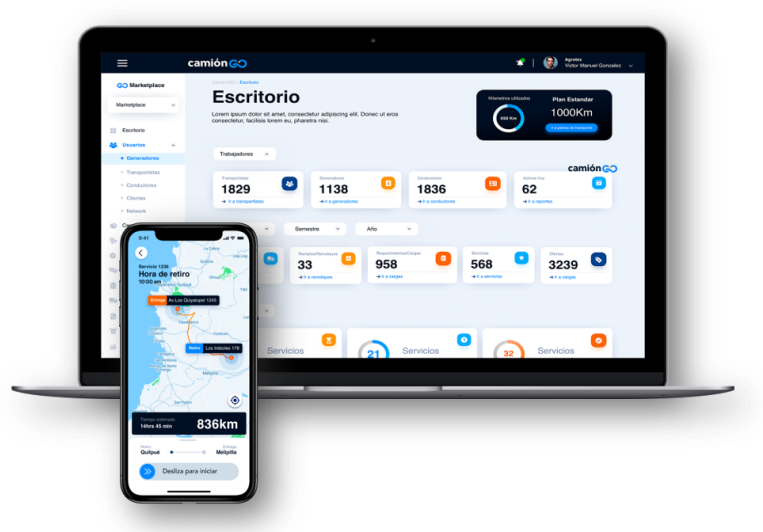 Plataforma CamiónGO conectando transportistas con cargas en Chile